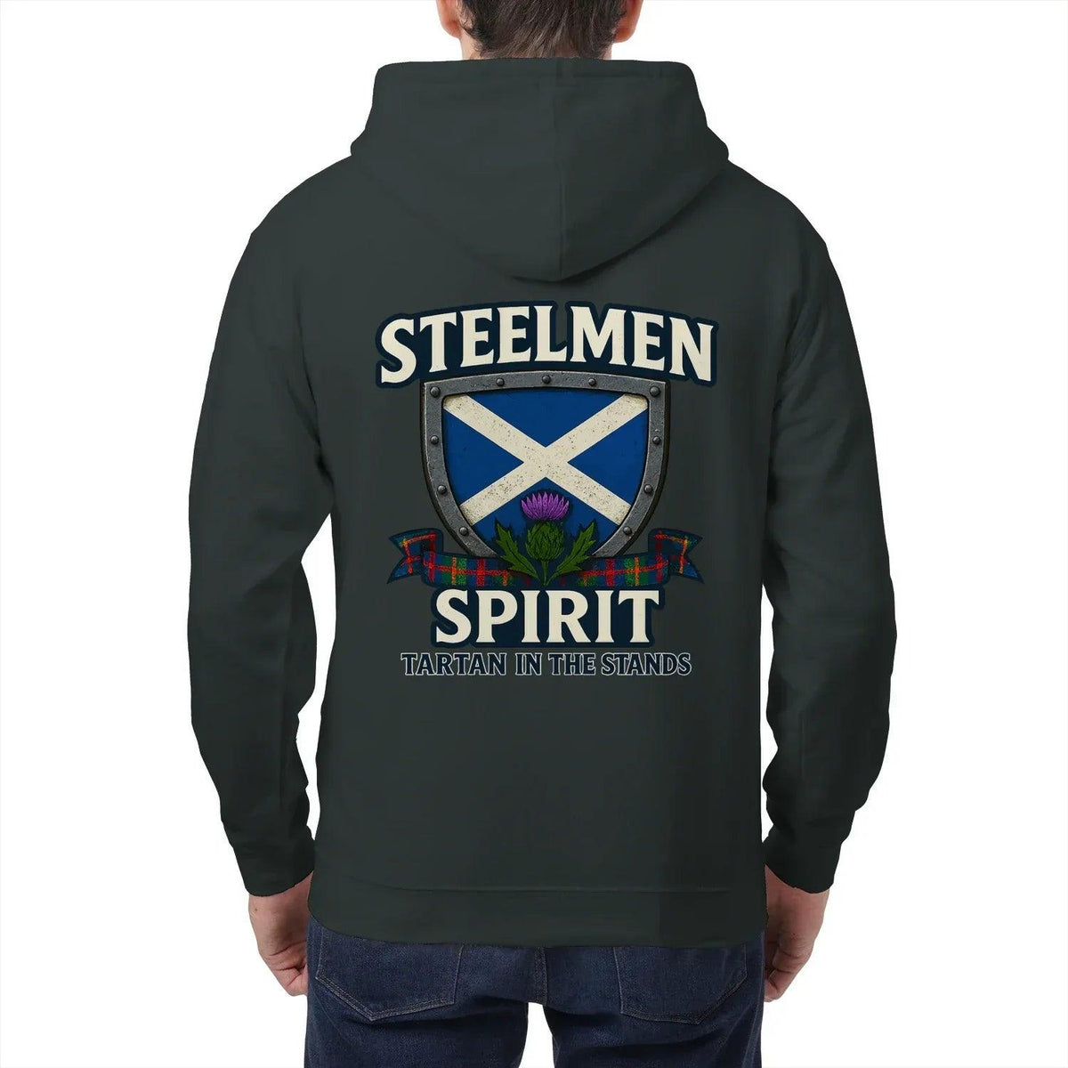 Scottish Zip Hoodie - Steelmen Spirit Tartan, Unisex - Celtic Wolfwear