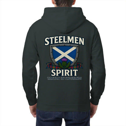 Scottish Zip Hoodie - Steelmen Spirit Tartan, Unisex - Celtic Wolfwear