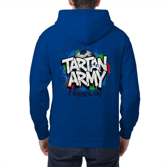 Scottish Zip Hoodie - Tartan Army, Unisex Matchday Wear - Celtic Wolfwear