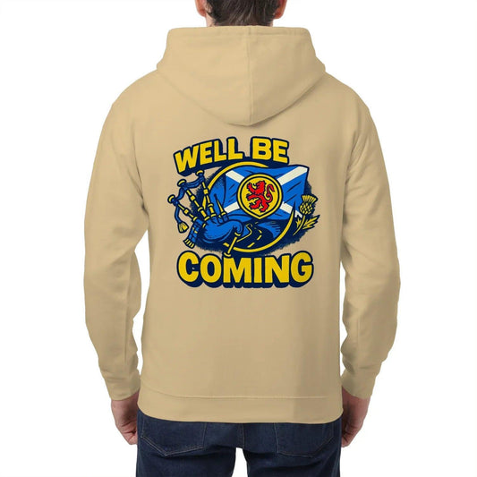Scottish Zip Hoodie - We Ll Be Coming Unisex Streetwear - Celtic Wolfwear