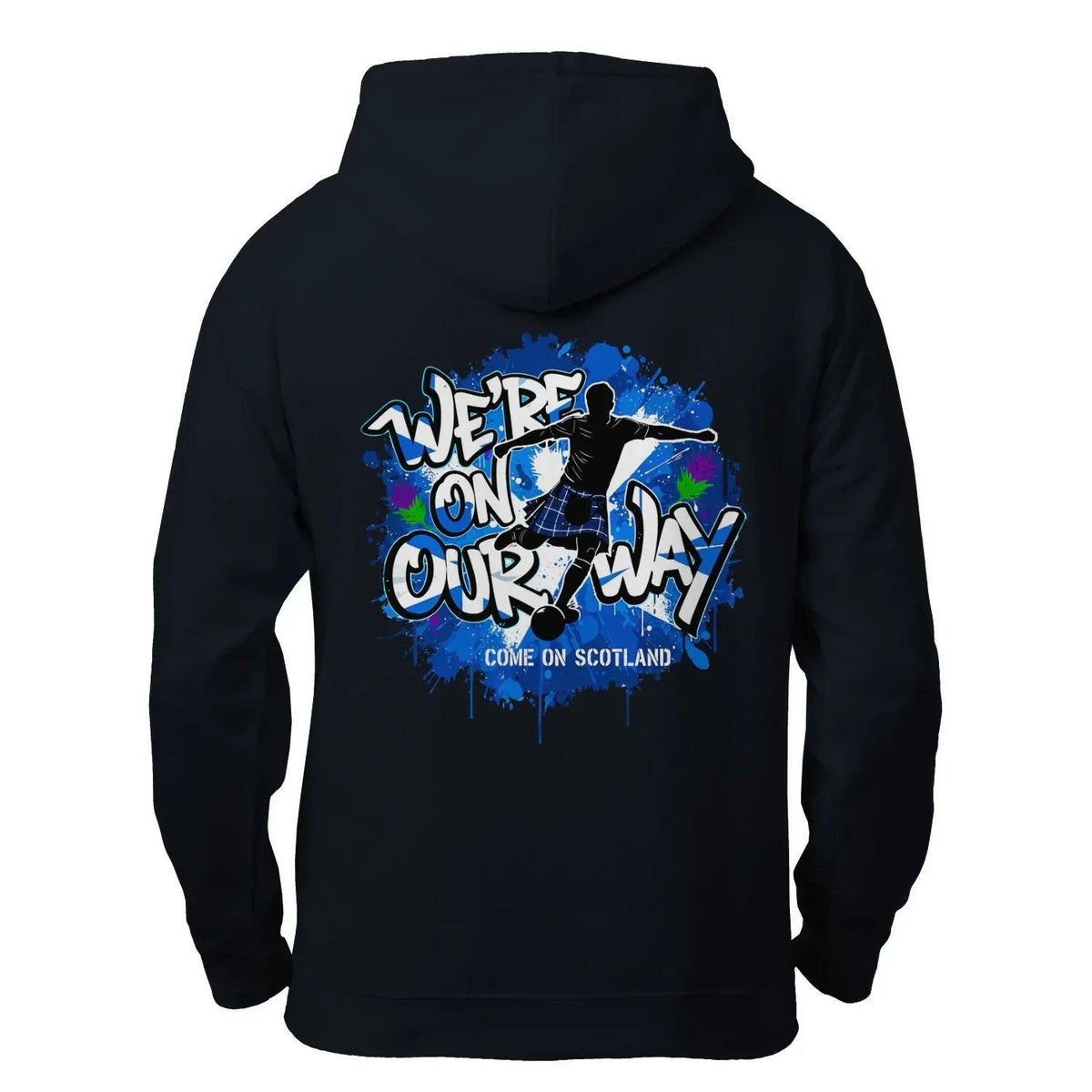 Scottish Zip Hoodie - We Re on Our Way Unisex Streetwear - Celtic Wolfwear