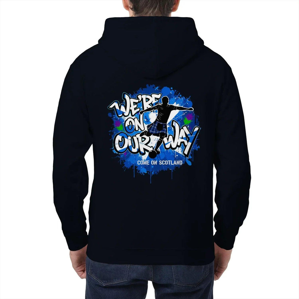 Scottish Zip Hoodie - We Re on Our Way Unisex Streetwear - Celtic Wolfwear