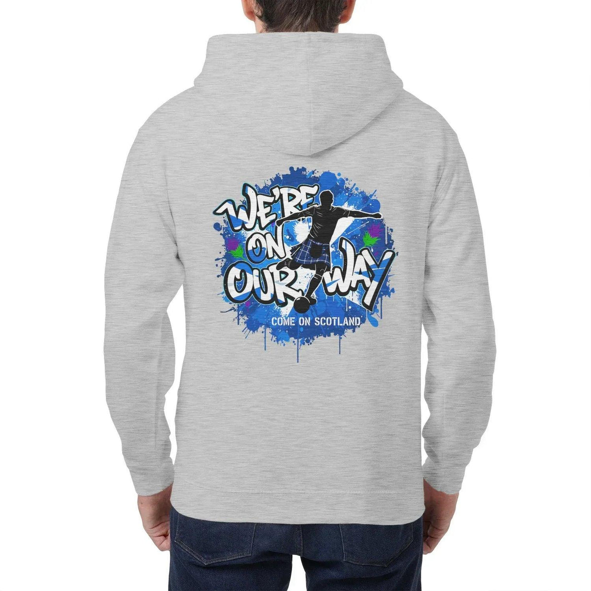 Scottish Zip Hoodie - We Re on Our Way Unisex Streetwear - Celtic Wolfwear
