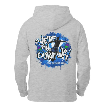 Scottish Zip Hoodie - We Re on Our Way Unisex Streetwear - Celtic Wolfwear