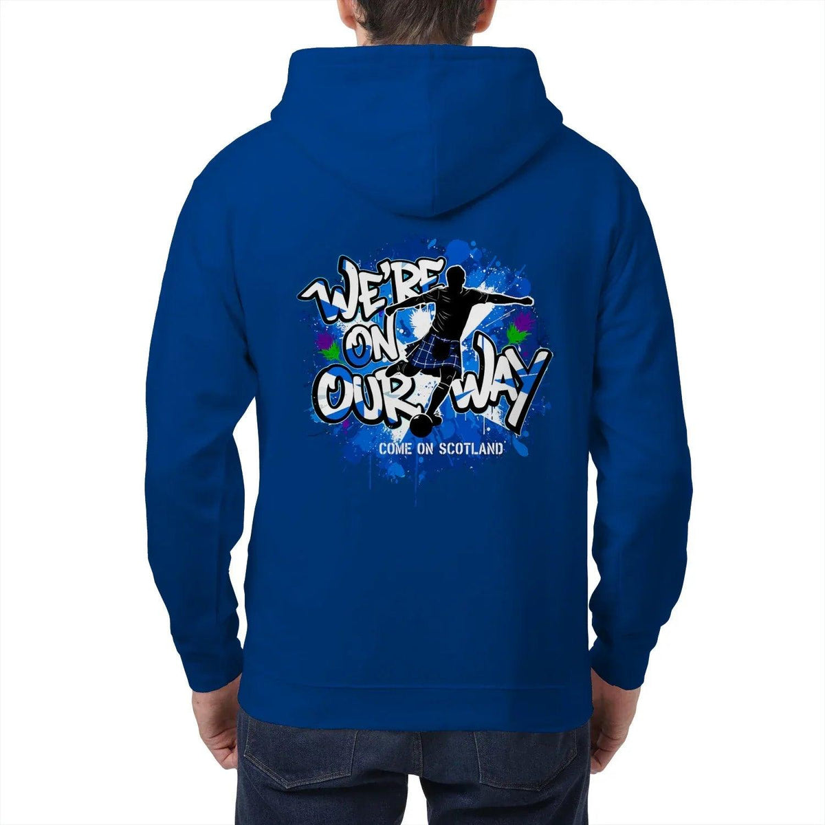 Scottish Zip Hoodie - We Re on Our Way Unisex Streetwear - Celtic Wolfwear