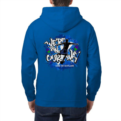 Scottish Zip Hoodie - We Re on Our Way Unisex Streetwear - Celtic Wolfwear