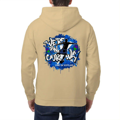 Scottish Zip Hoodie - We Re on Our Way Unisex Streetwear - Celtic Wolfwear