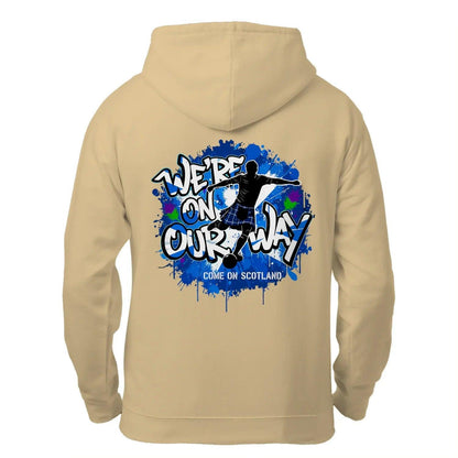 Scottish Zip Hoodie - We Re on Our Way Unisex Streetwear - Celtic Wolfwear