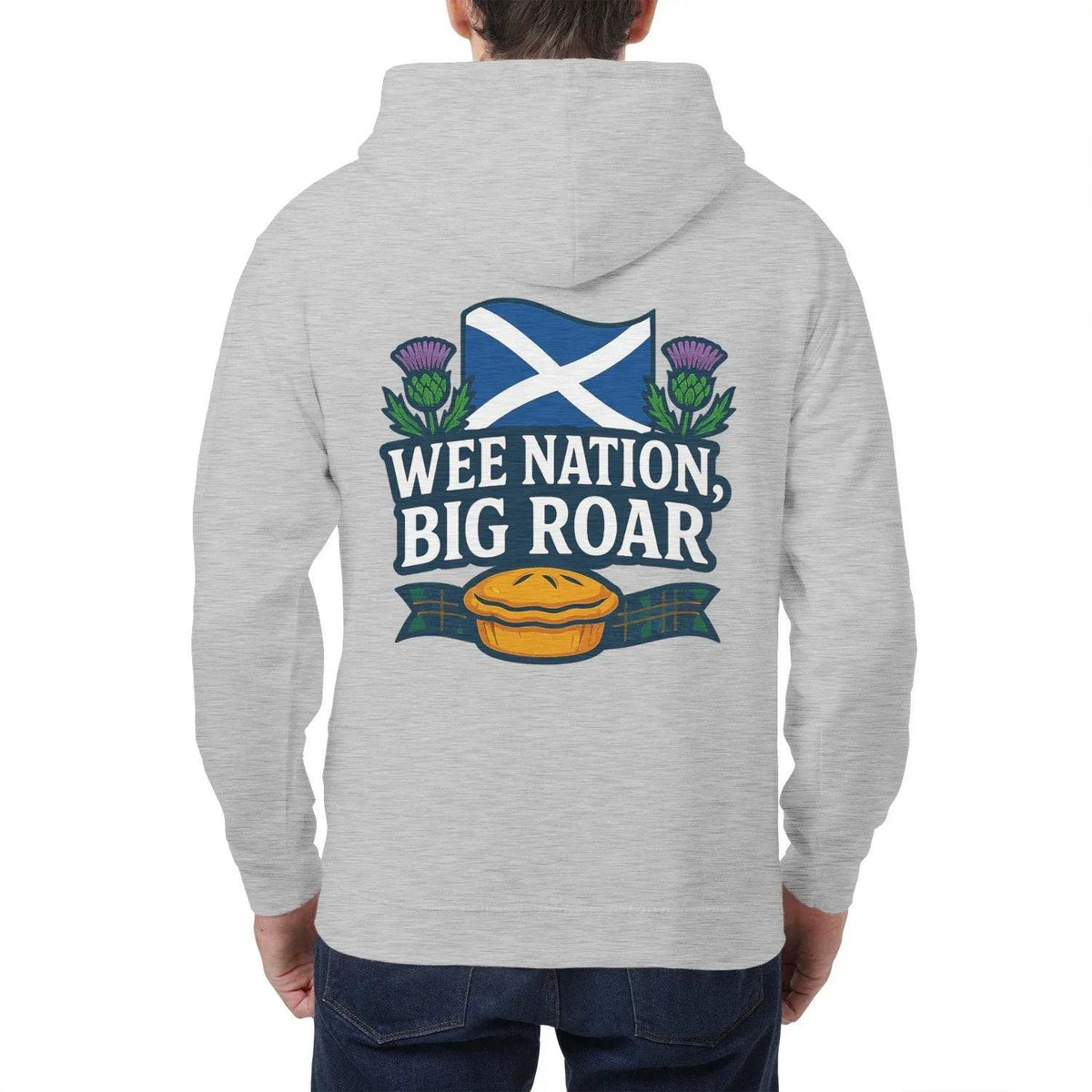 Scottish Zip Hoodie - Wee Nation Big Roar Unisex Streetwear - Celtic Wolfwear