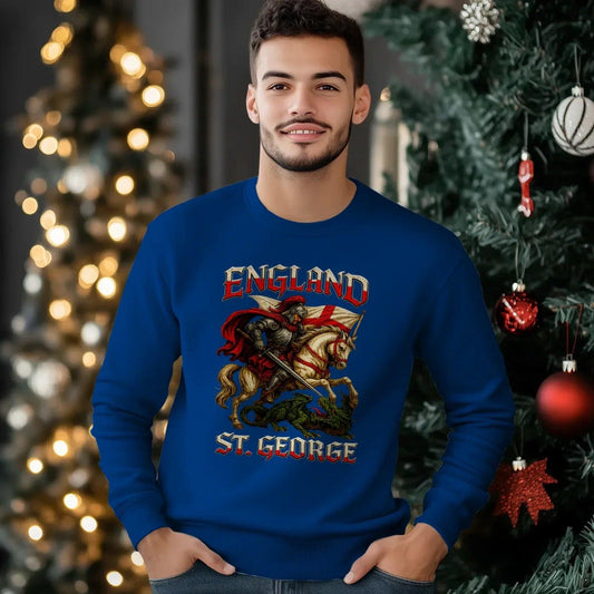 St George Sweatshirt - Crew, Unisex Matchday Streetwear - Celtic Wolfwear
