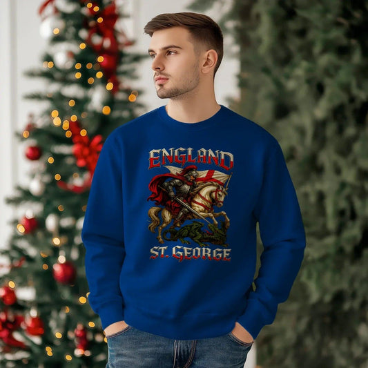 St George Sweatshirt - Crew, Unisex Matchday Streetwear - Celtic Wolfwear