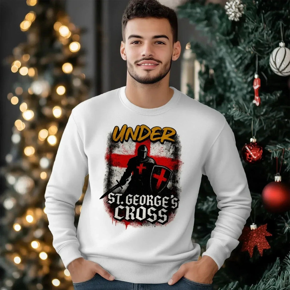 St George Sweatshirt - Cross Crew, Unisex Matchday Wear - Celtic Wolfwear