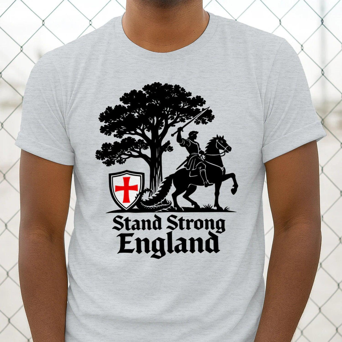 St George T-Shirt - Crew Tee Stand Strong Unisex Streetwear - Celtic Wolfwear