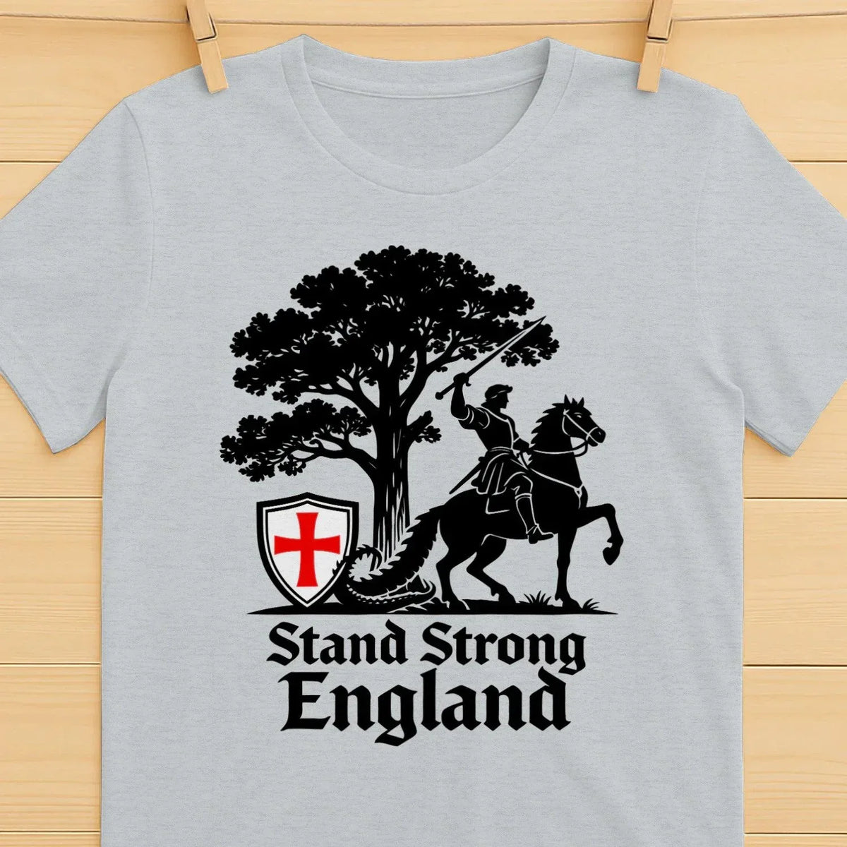 St George T-Shirt - Crew Tee Stand Strong Unisex Streetwear - Celtic Wolfwear