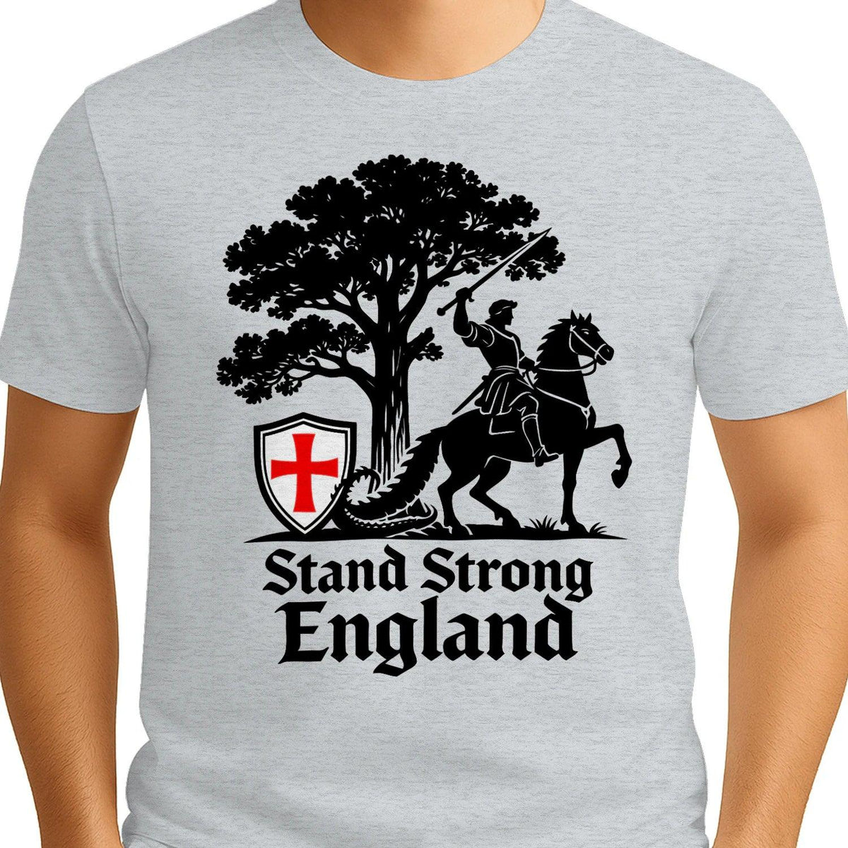 St George T-Shirt - Crew Tee Stand Strong Unisex Streetwear - Celtic Wolfwear
