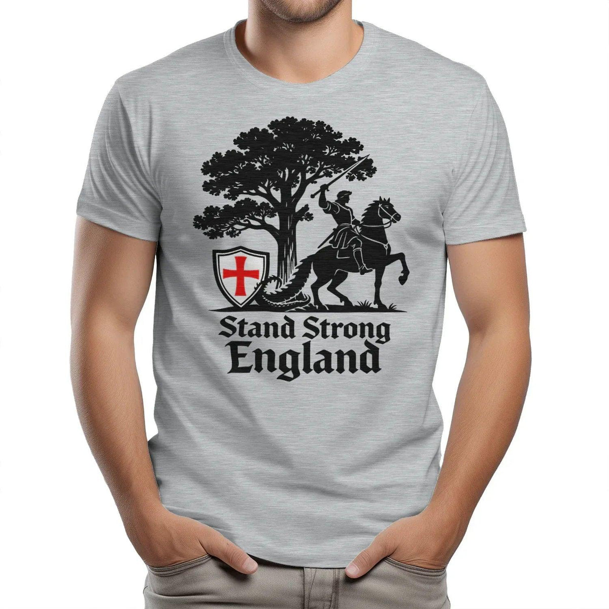 St George T-Shirt - Crew Tee Stand Strong Unisex Streetwear - Celtic Wolfwear