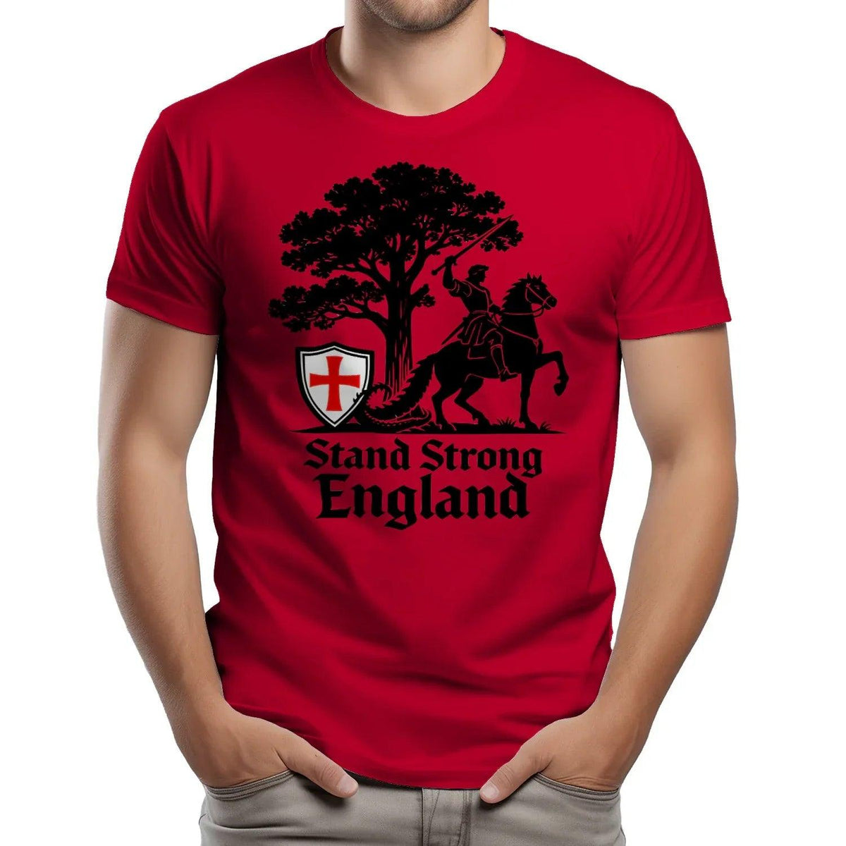 St George T-Shirt - Crew Tee Stand Strong Unisex Streetwear - Celtic Wolfwear