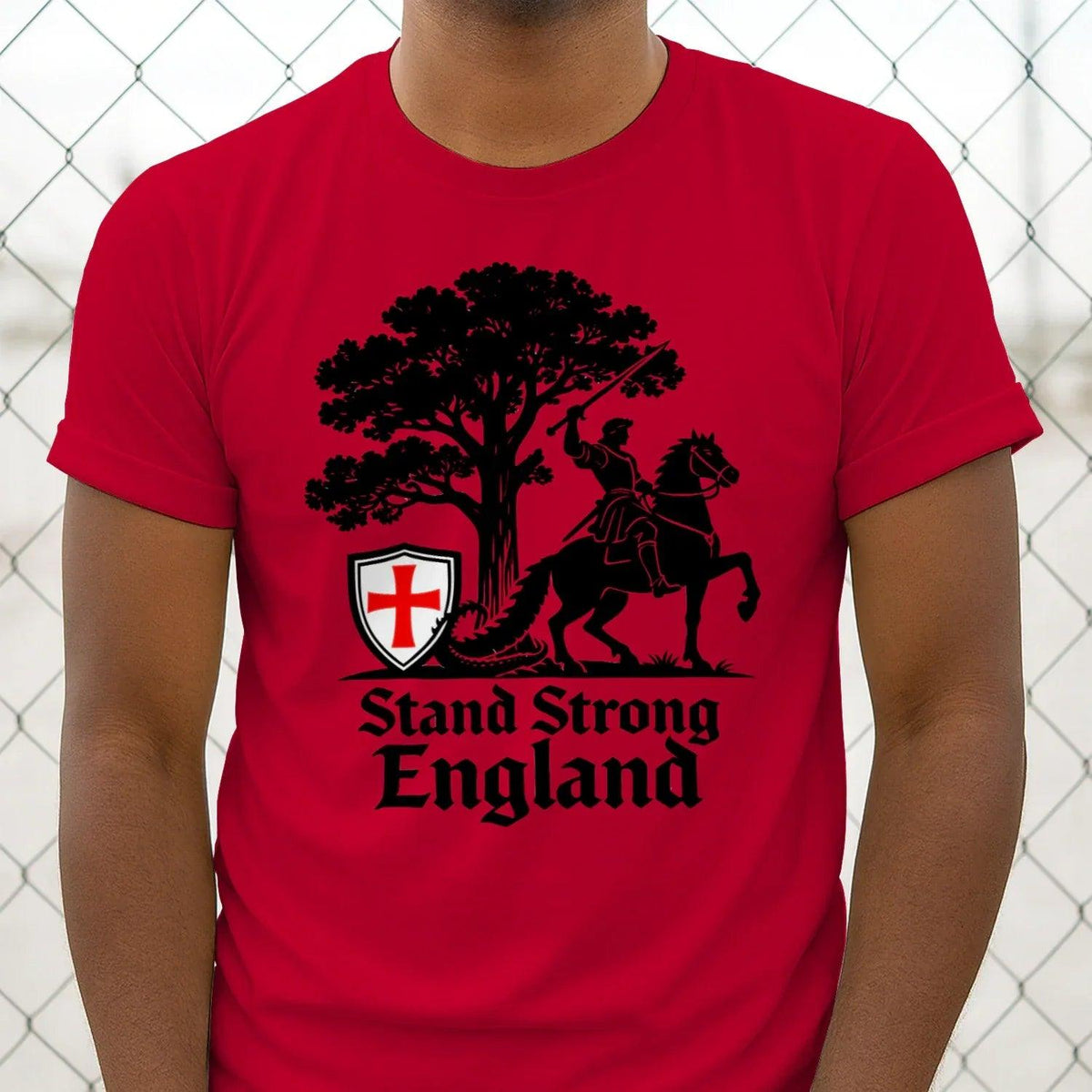 St George T-Shirt - Crew Tee Stand Strong Unisex Streetwear - Celtic Wolfwear