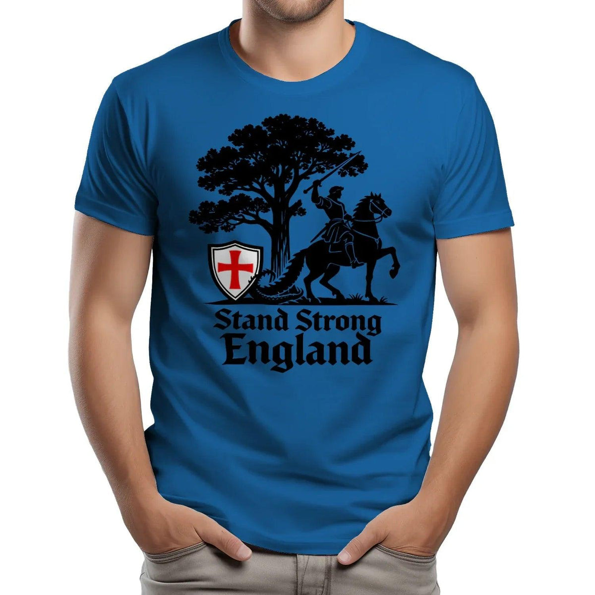 St George T-Shirt - Crew Tee Stand Strong Unisex Streetwear - Celtic Wolfwear