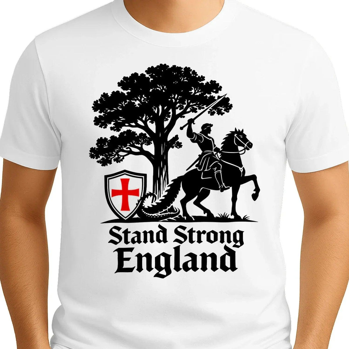St George T-Shirt - Crew Tee Stand Strong Unisex Streetwear - Celtic Wolfwear