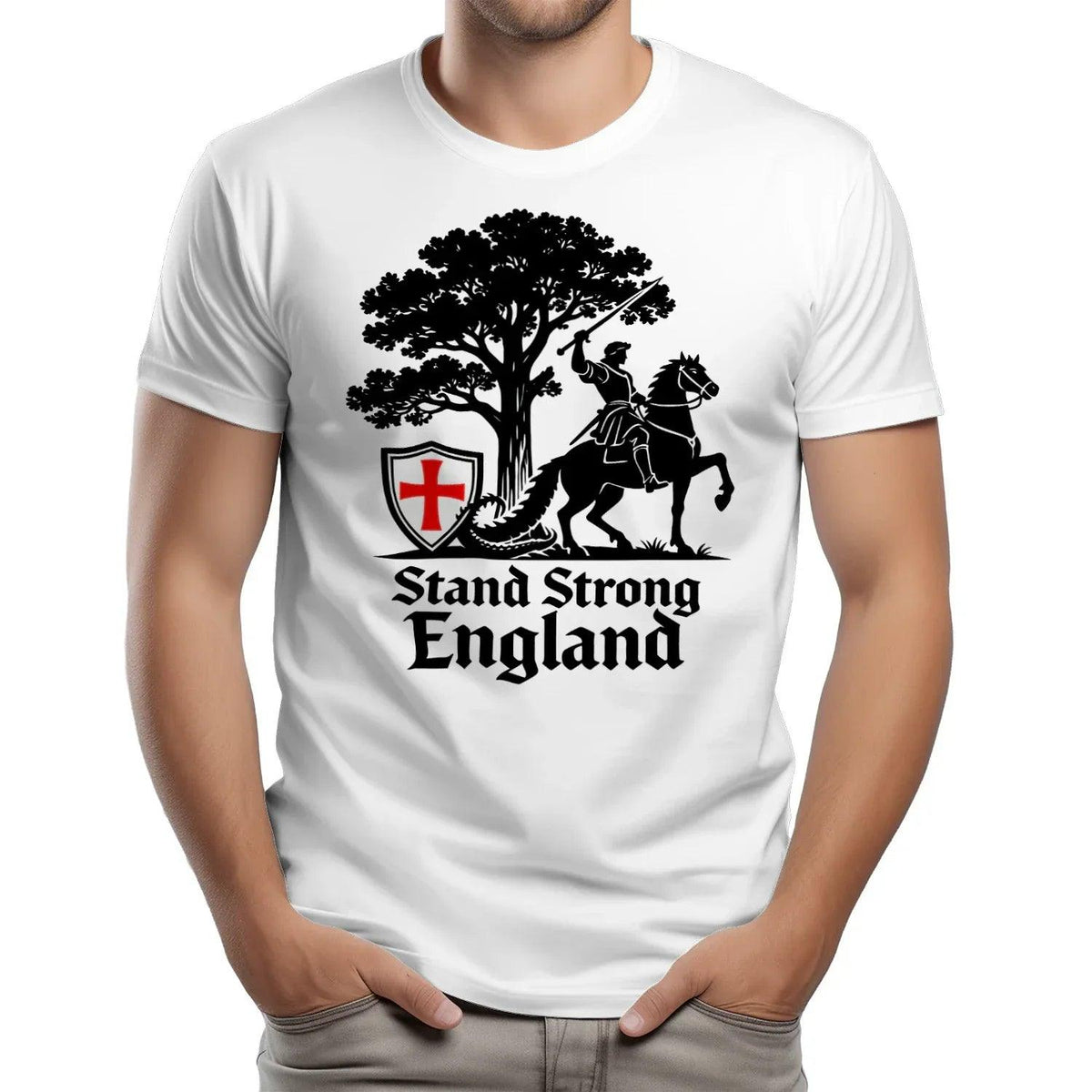 St George T-Shirt - Crew Tee Stand Strong Unisex Streetwear - Celtic Wolfwear