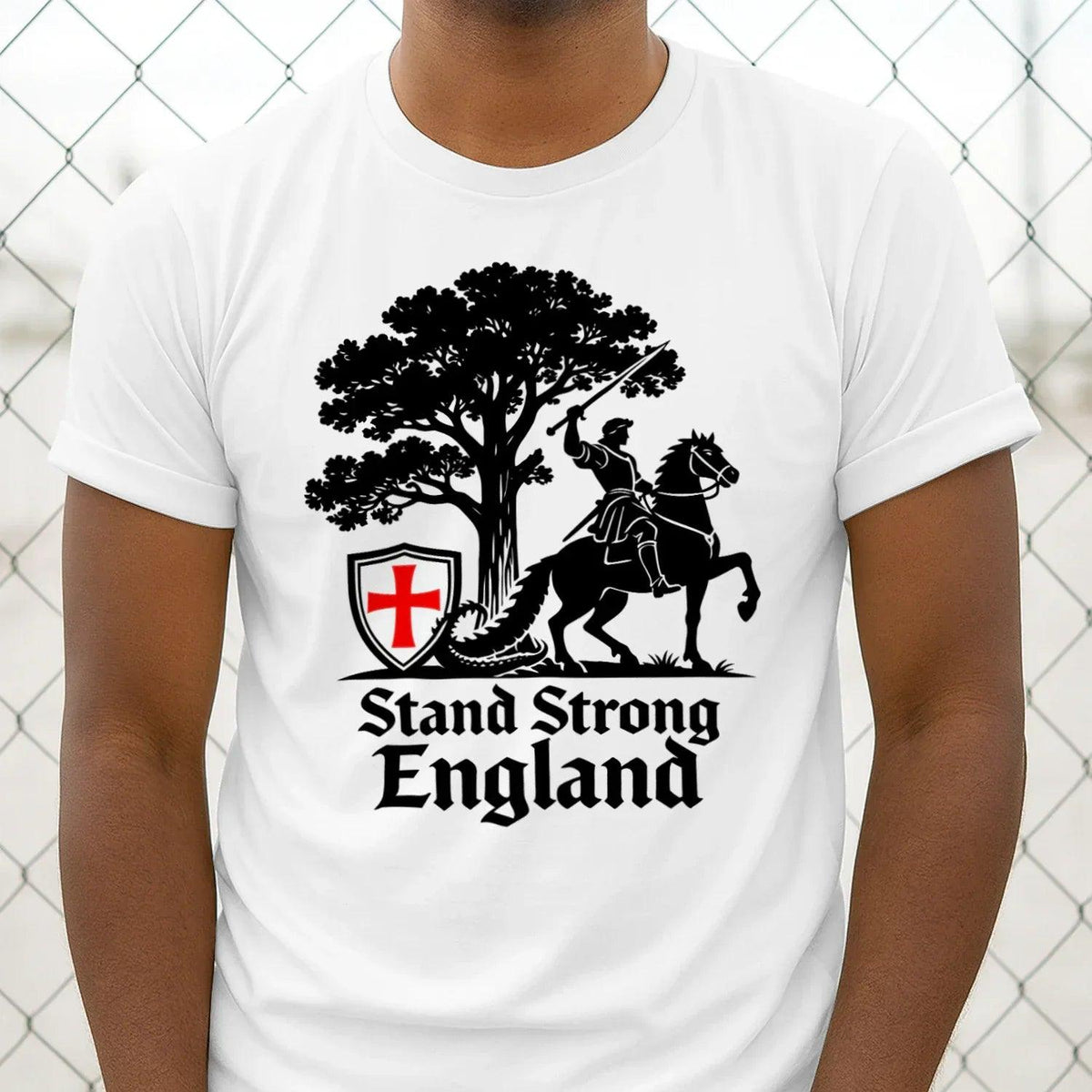 St George T-Shirt - Crew Tee Stand Strong Unisex Streetwear - Celtic Wolfwear