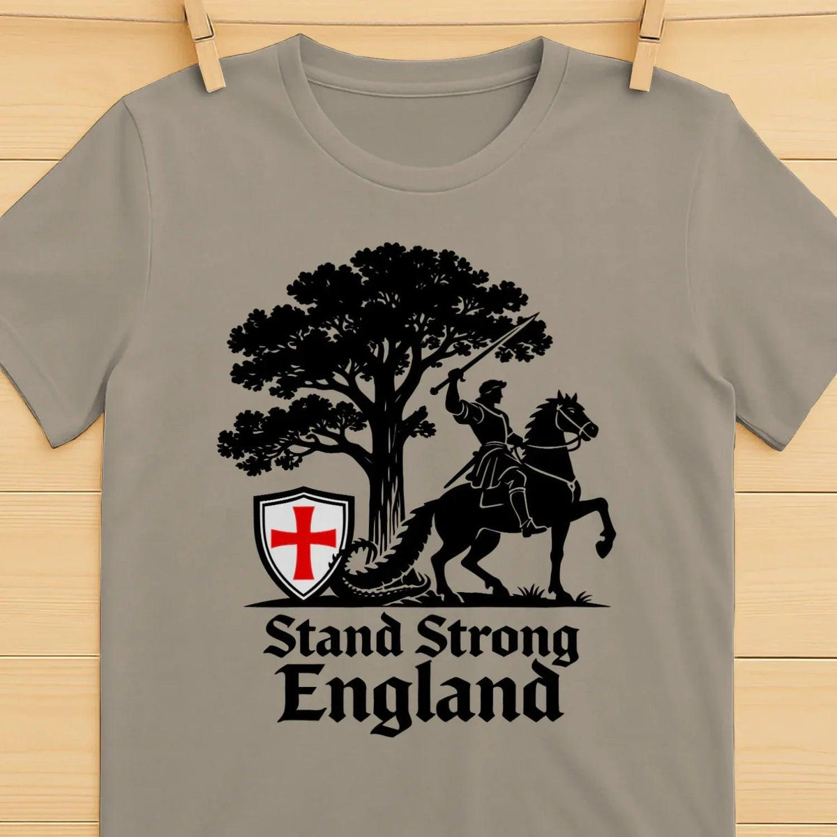 St George T-Shirt - Crew Tee Stand Strong Unisex Streetwear - Celtic Wolfwear