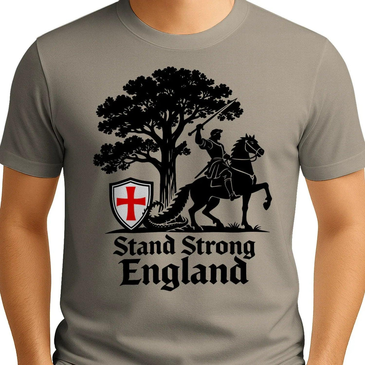 St George T-Shirt - Crew Tee Stand Strong Unisex Streetwear - Celtic Wolfwear