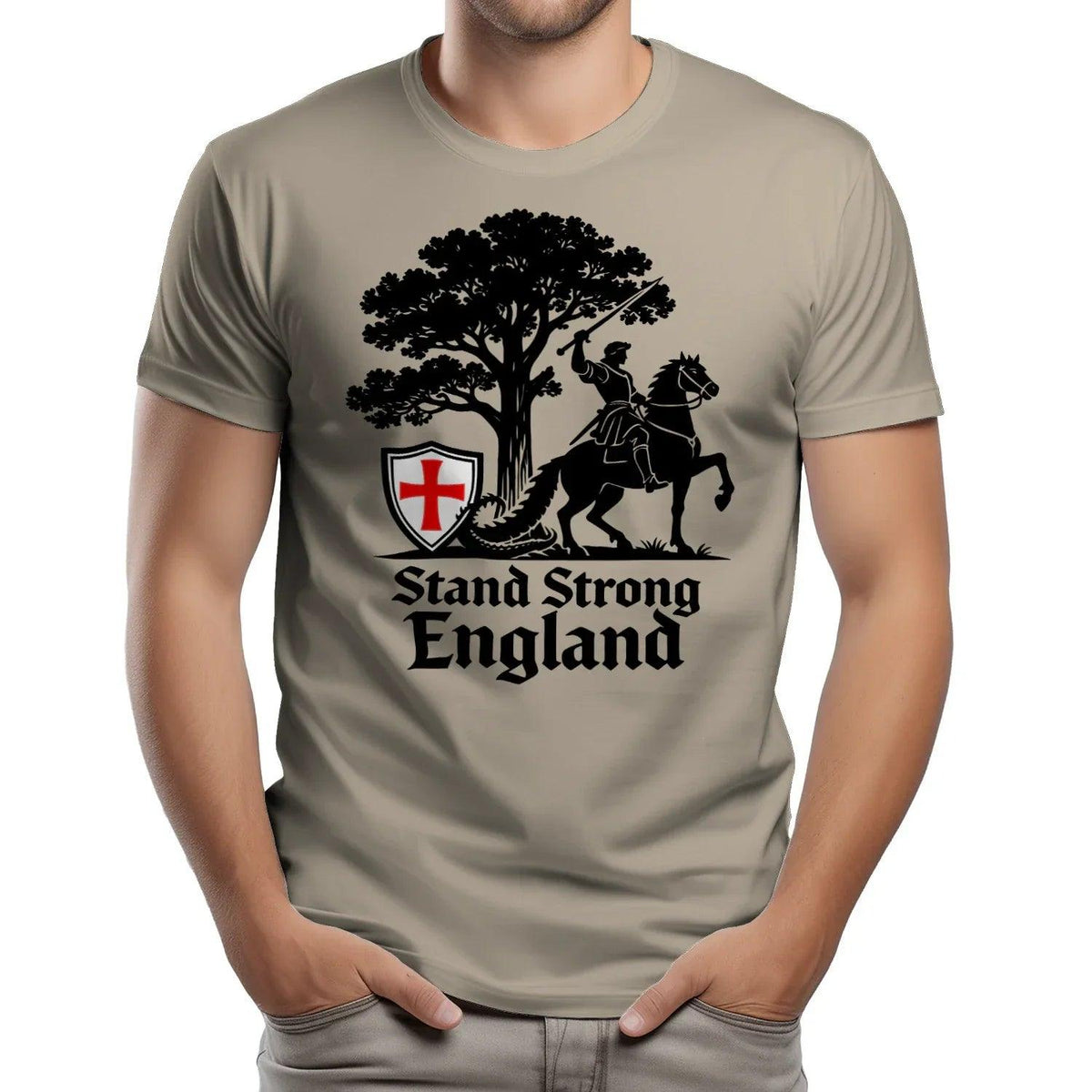 St George T-Shirt - Crew Tee Stand Strong Unisex Streetwear - Celtic Wolfwear