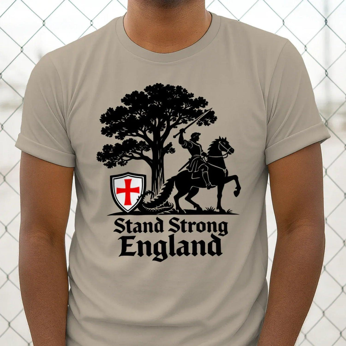 St George T-Shirt - Crew Tee Stand Strong Unisex Streetwear - Celtic Wolfwear