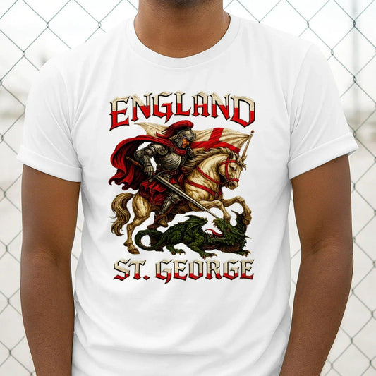 St George T-Shirt - Knight Wolf, Unisex Matchday Wear - Celtic Wolfwear