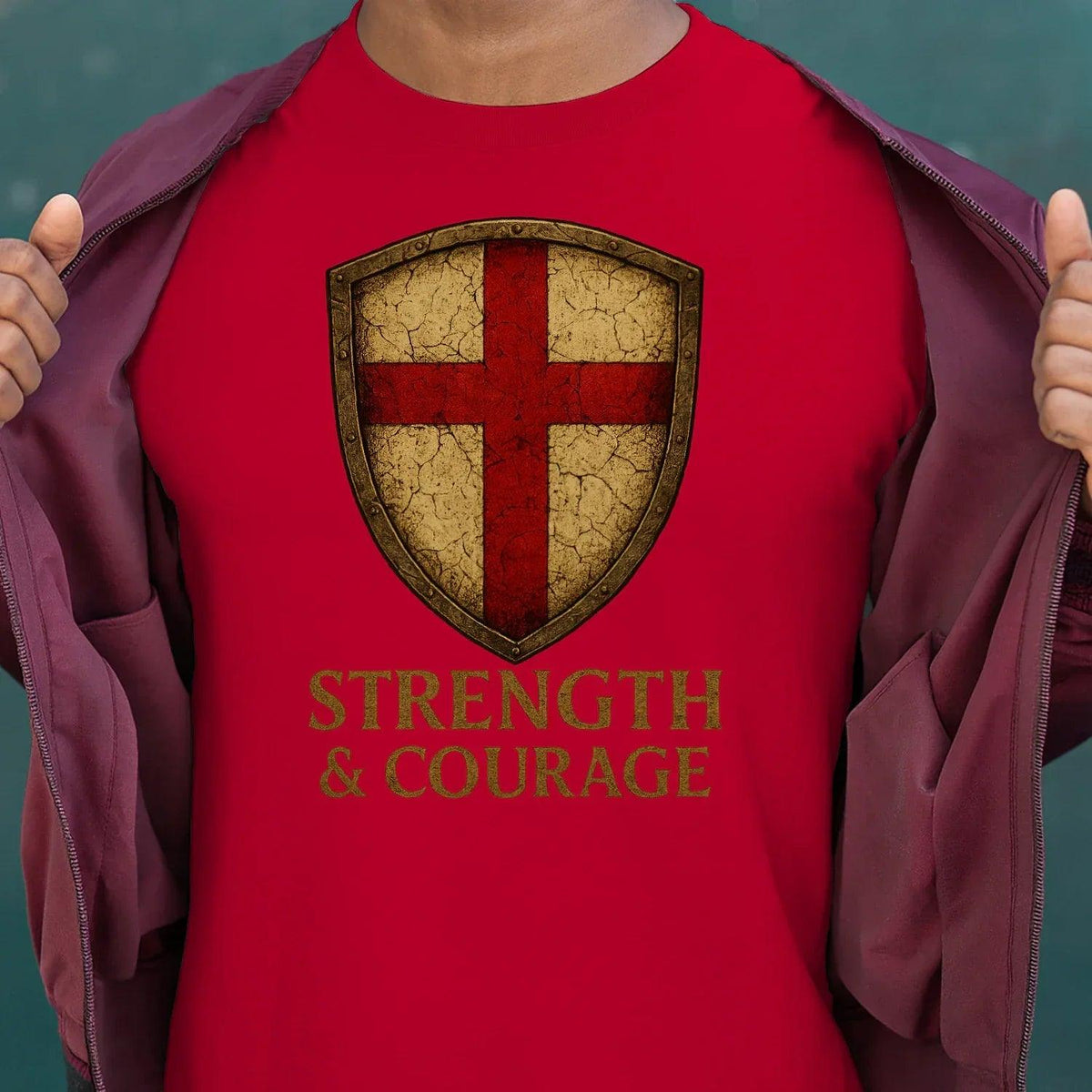 St George T-Shirt - Red Cross Football Tee, Unisex - Celtic Wolfwear