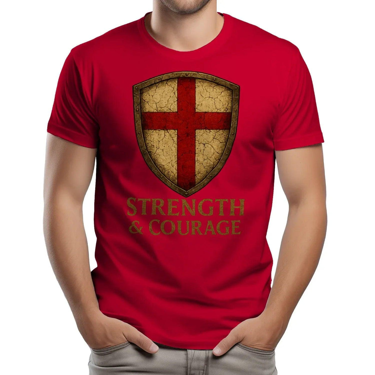 St George T-Shirt - Red Cross Football Tee, Unisex - Celtic Wolfwear