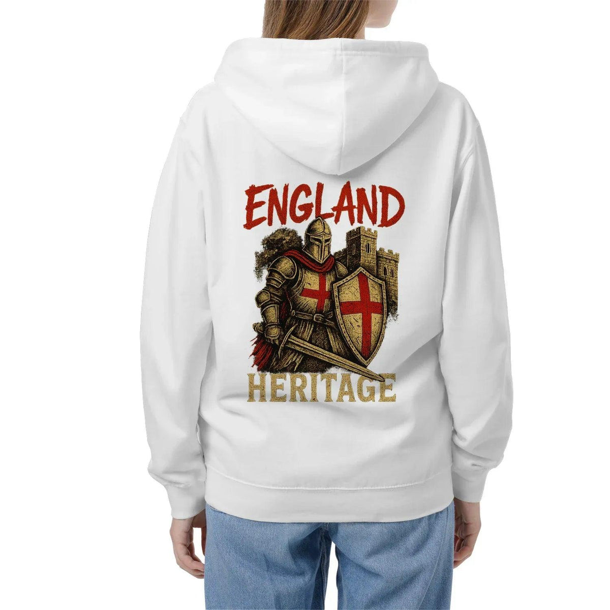 St George Zip Hoodie - Knight Red Cross Knight, Unisex - Celtic Wolfwear