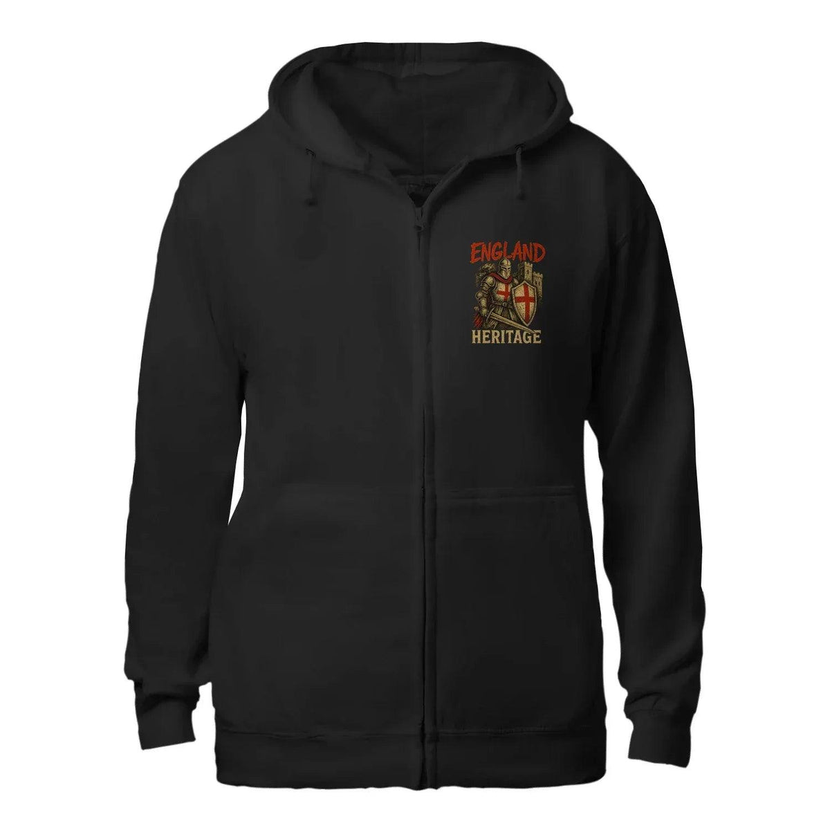 St George Zip Hoodie - Knight Red Cross Knight, Unisex - Celtic Wolfwear