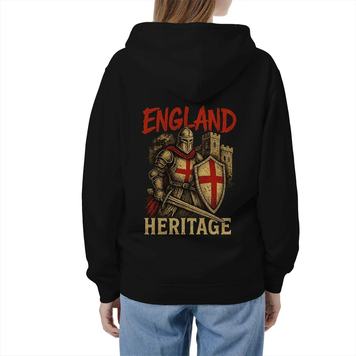 St George Zip Hoodie - Knight Red Cross Knight, Unisex - Celtic Wolfwear