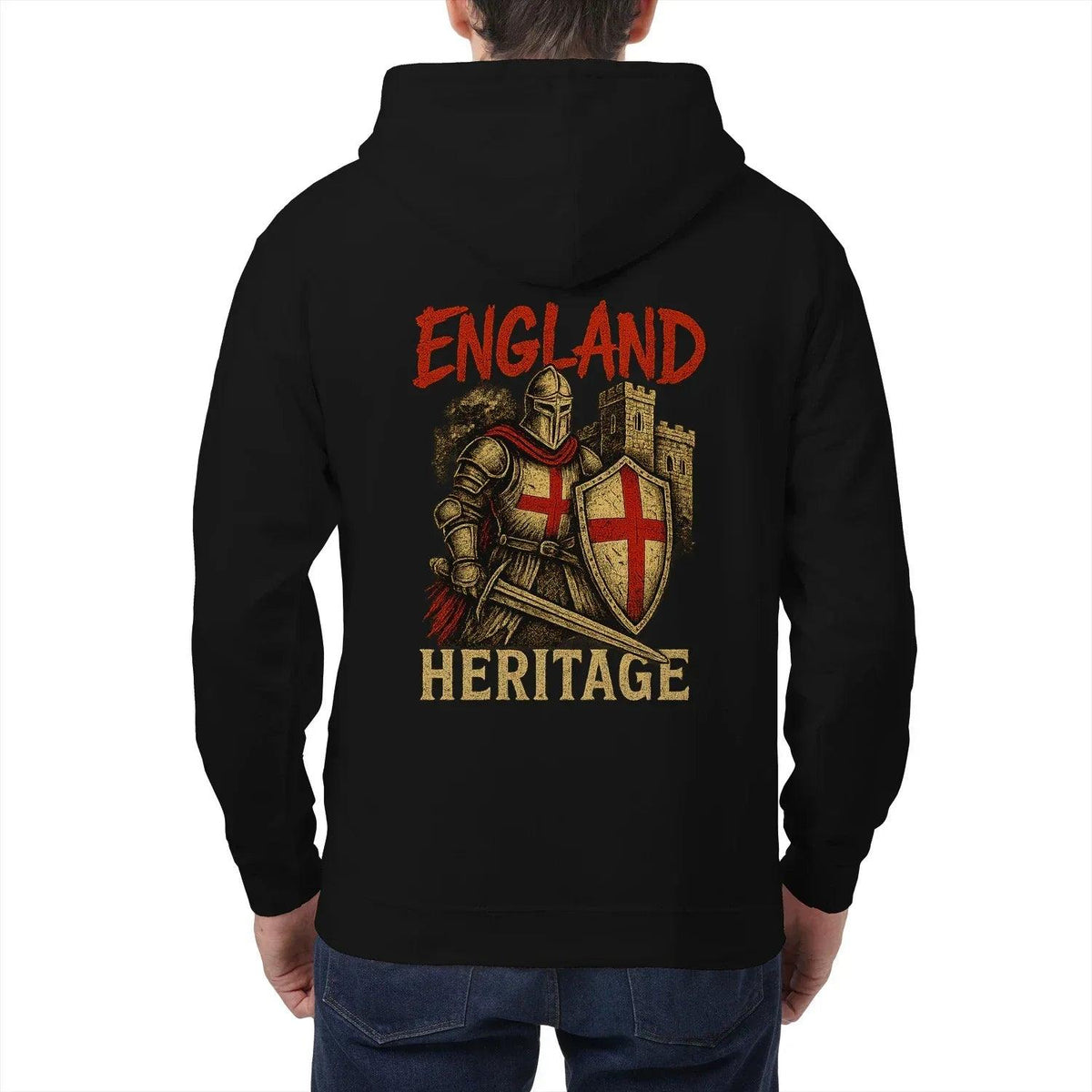 St George Zip Hoodie - Knight Red Cross Knight, Unisex - Celtic Wolfwear