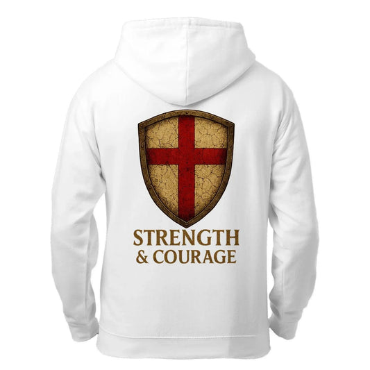 St George Zip Hoodie - White, Premium Unisex Streetwear - Celtic Wolfwear