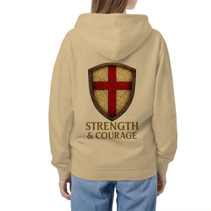 St George Zip Hoodie - White, Premium Unisex Streetwear - Celtic Wolfwear