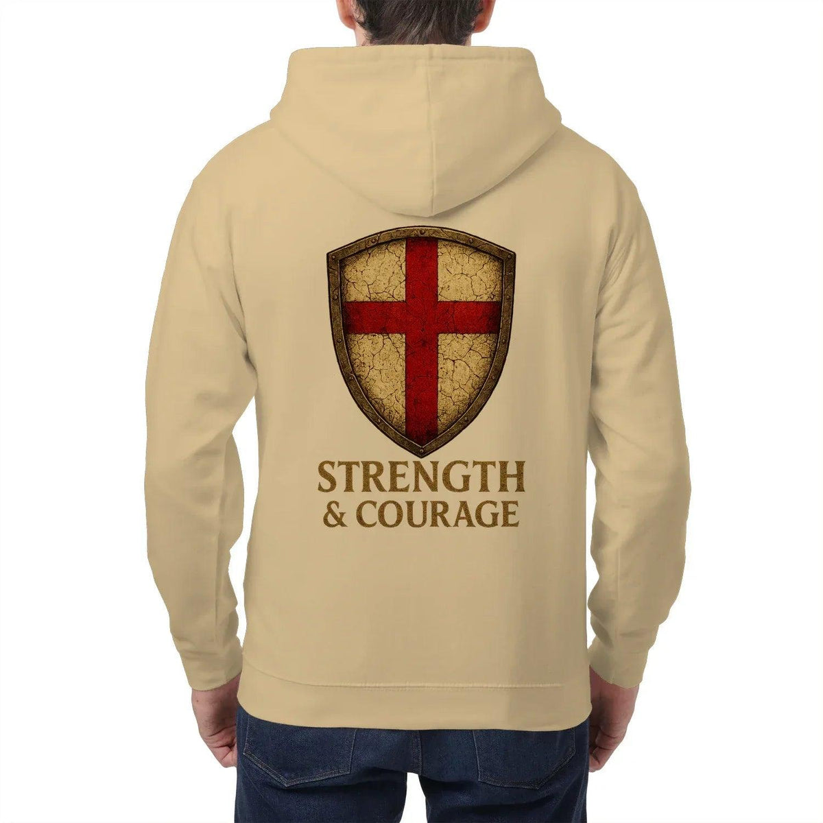 St George Zip Hoodie - White, Premium Unisex Streetwear - Celtic Wolfwear