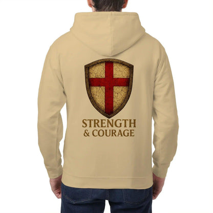 St George Zip Hoodie - White, Premium Unisex Streetwear - Celtic Wolfwear
