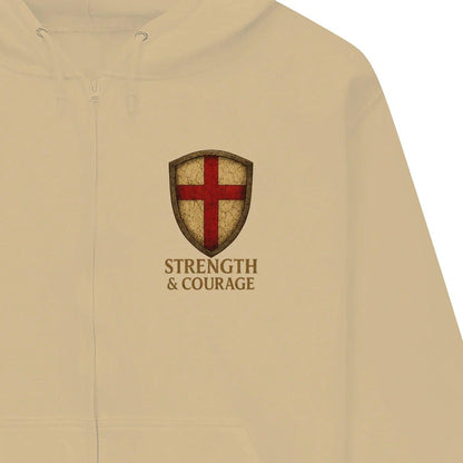 St George Zip Hoodie - White, Premium Unisex Streetwear - Celtic Wolfwear