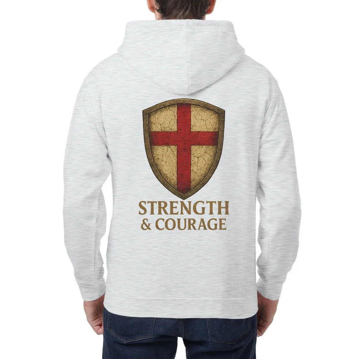 St George Zip Hoodie - White, Premium Unisex Streetwear - Celtic Wolfwear