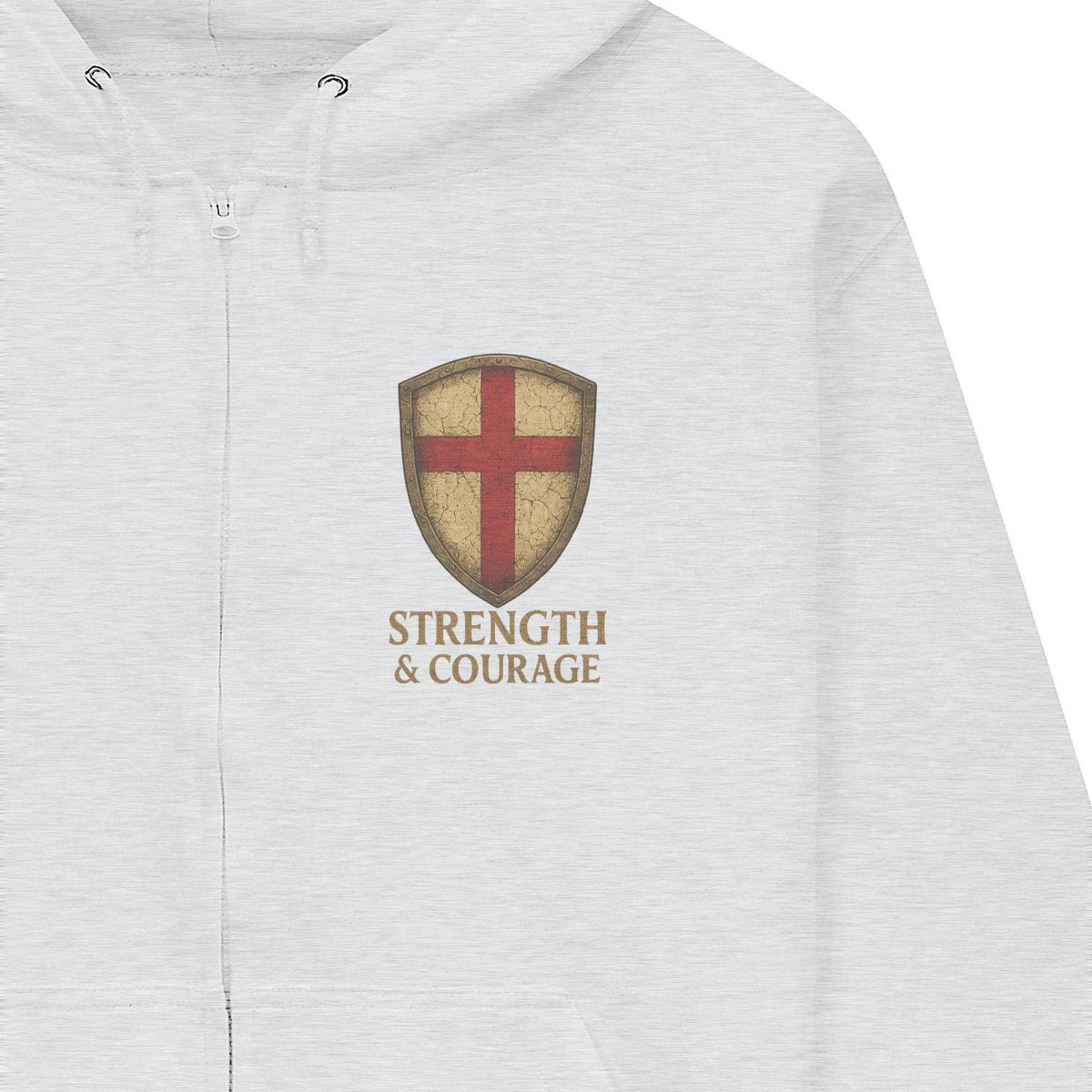 St George Zip Hoodie - White, Premium Unisex Streetwear - Celtic Wolfwear
