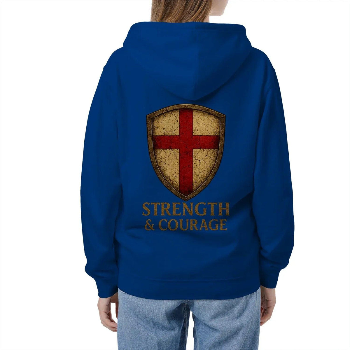 St George Zip Hoodie - White, Premium Unisex Streetwear - Celtic Wolfwear