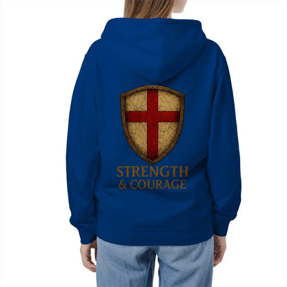 St George Zip Hoodie - White, Premium Unisex Streetwear - Celtic Wolfwear