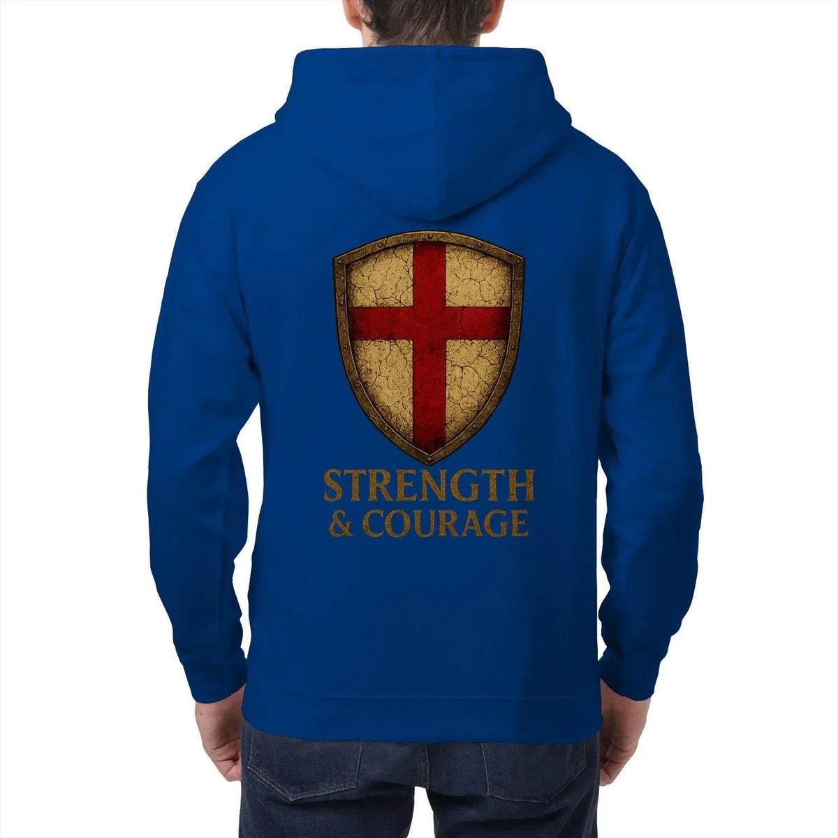 St George Zip Hoodie - White, Premium Unisex Streetwear - Celtic Wolfwear