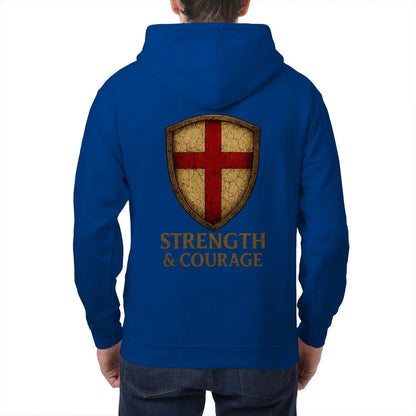 St George Zip Hoodie - White, Premium Unisex Streetwear - Celtic Wolfwear