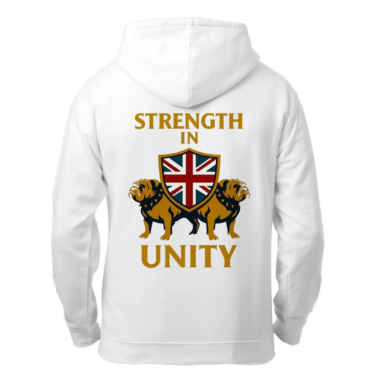 Strength in Unity Bulldog Zip Hoodie – Union Jack Shield - Celtic Wolfwear