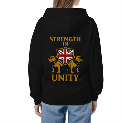 Strength in Unity Bulldog Zip Hoodie – Union Jack Shield - Celtic Wolfwear